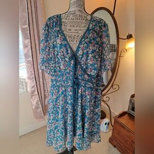 City Chic Green Floral Dress NWT